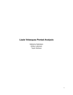 Lizzie Velasquez Pentad Analysis
