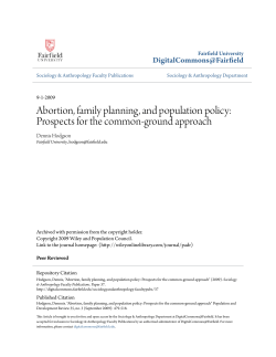 Abortion, family planning, and population policy