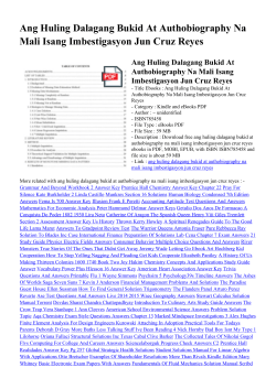 Ang Huling Dalagang Bukid At Authobiography Na Mali Isang