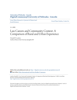 Law Careers and Community Context: A Comparison of Rural and