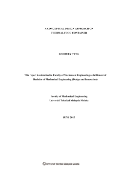 A CONCEPTUAL DESIGN APPROACH ON THERMAL FOOD
