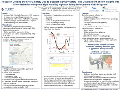 The Development of New Insights into Driver Behavior to Imp