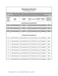 Field Dimensions &ndash; U11-U12