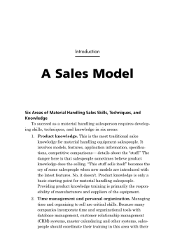 Objective Based Selling book - Material Handling Equipment