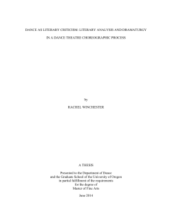 DANCE AS LITERARY CRITICISM: LITERARY ANALYSIS AND