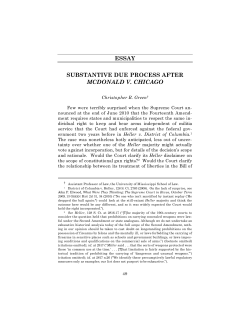 essay substantive due process after mcdonald v. chicago