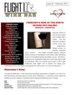 Love is in the Air FEBRUARY`S WINE OF THE MONTH DECERO