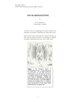 on scapegoating - Human Rights Awareness