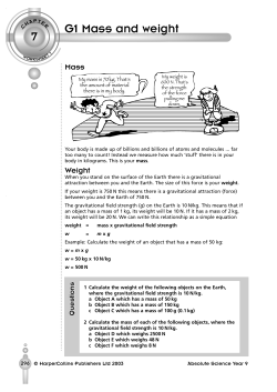 G1 Mass and weight 7