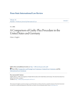 A Comparison of Guilty Plea Procedure in the United States and