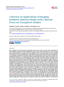 A Review on Applications of Imaging Synthetic Aperture Radar with