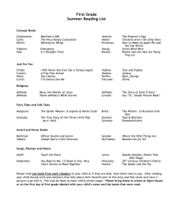 First Grade Summer Reading List