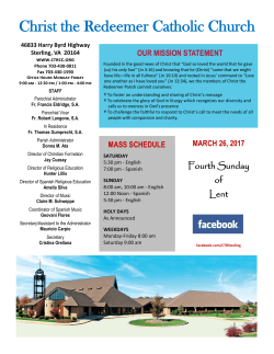 March 26, 2017 - Christ the Redeemer Catholic Church