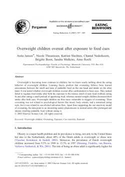 Overweight children overeat after exposure to food cues