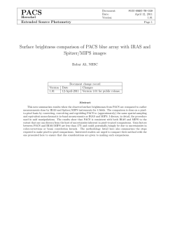 Surface brightness comparison of PACS blue array with