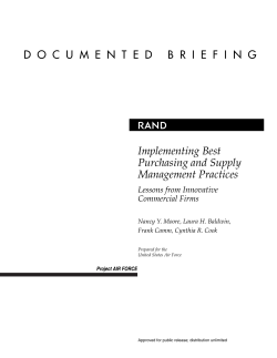 Implementing Best Purchasing and Supply Management Practices