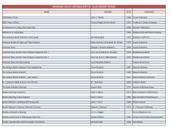 MOHAWK VALLEY ANTIQUE BOTTLE CLUB LIBRARY BOOKS