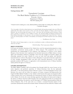 Transatlantic Crossings: The Black Radical Tradition in U.S