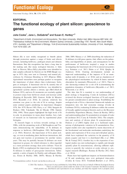 The functional ecology of plant silicon: geoscience to genes