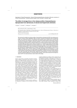 The effect of storage time on the release profile of dexamethasone