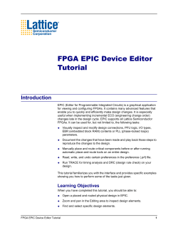 FPGA EPIC Device Editor Tutorial
