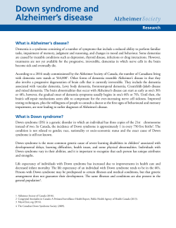 Down syndrome and Alzheimer`s disease