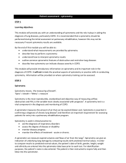 Patient assessment - spirometry