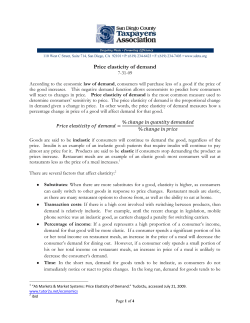 Price elasticity of demand - conventioncentertaskforce.org