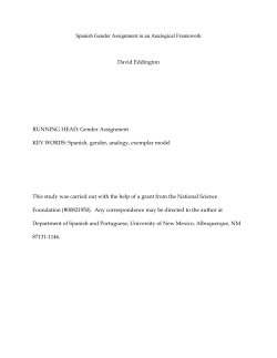 Spanish, gender - Semantic Scholar