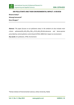 issn: 2278-6252 air pollutants and their environmental impact: a