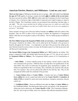 American Patriots, Hunters, and Militiamen