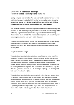 Crossover in a compact package: The Audi - AUDI Media