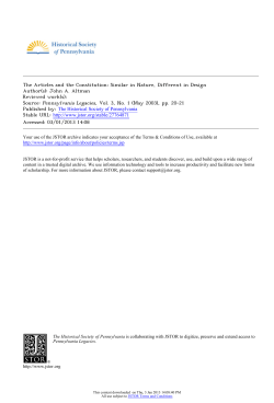 The Articles and the Constitution: Similar in Nature, Different in Design