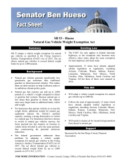 SB 53 - Hueso Natural Gas Vehicle Weight Exemption Act