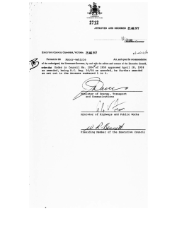 Pursuant to the Motor-vehicle orders that Order in Council