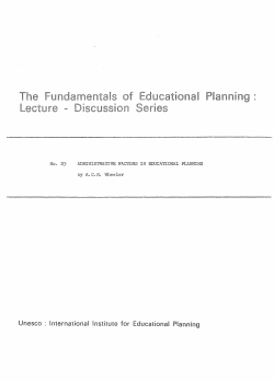 Administrative factors in educational planning - UNESDOC