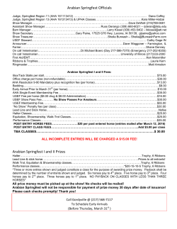 Arabian Springfest Officials - Arabian Springfest Horse Shows