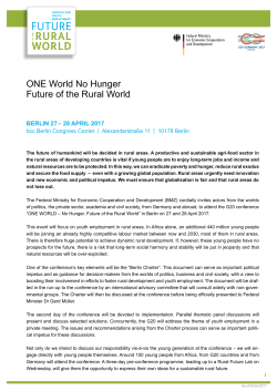 G20 conference ONE WORLD &ndash; No Hunger. Future of the rural