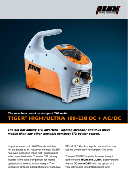 TIGER&reg; HIGH/UlTRa 180-230 DC + aC/DC