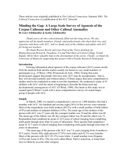 Minding the Gap: A Large Scale Survey of Agenesis of the Corpus