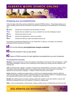 Analyzing your accomplishments - STARS
