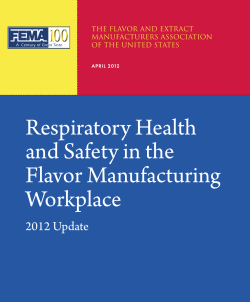Respiratory Health and Safety in the Flavor Manufacturing Workplace