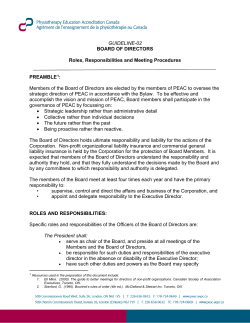 GUIDE-02 Board of Directors &ndash; Roles, Responsibilities, Meeting