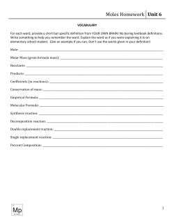 Moles Homework Unit 6
