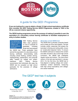 A guide for the GED Programme