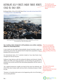 Australia`s kelp forests under threat, robots could be