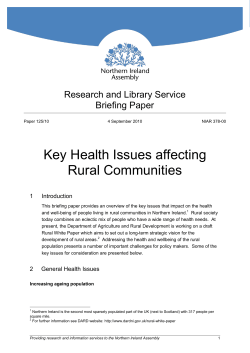 Key health issues affecting rural communities