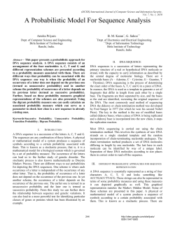 A Probabilistic Model For Sequence Analysis