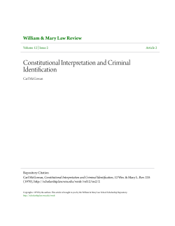 Constitutional Interpretation and Criminal Identification