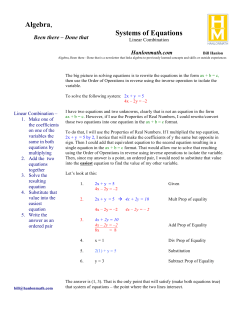 8B. Systems, Linear Combination